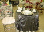 Cocktail Table with Platiinum Crush Linen