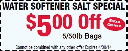 Save $5 on Our Water Softener Salt Special