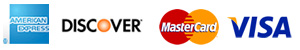 American Express, Mastercard, Visa, Discover