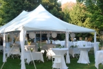 20x30 White Elite Tent - White Chairs - Pedestal & Cocktail Tables