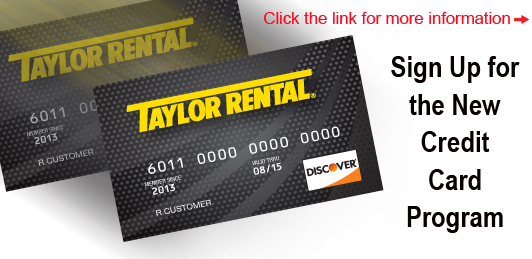 Taylor Rental Credit Card